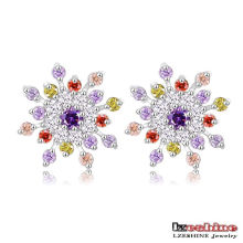 Funky Snowflake Zircon Stud Earrings for Girls Wholesale (CER0209-B)